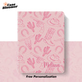 Custom Name Pink Cowgirl iPad case, Free Personalization